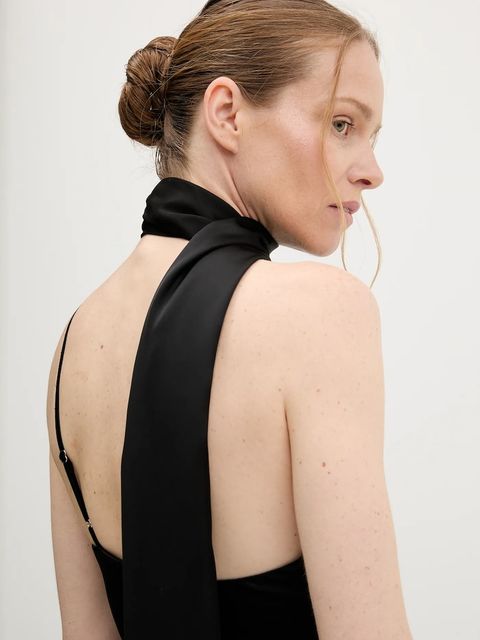 Answear.LAB sukienka kolor czarny maxi prosta