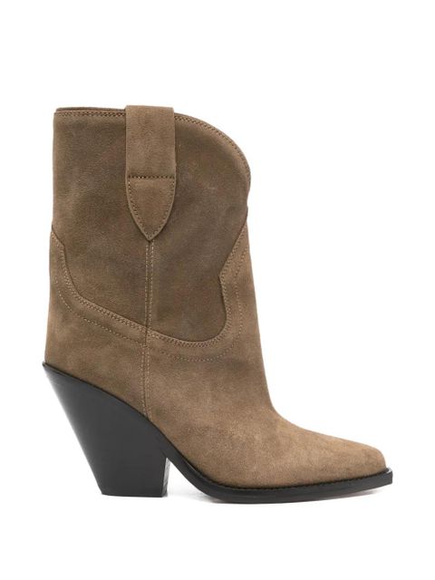 ISABEL MARANT Leyane point-toe boots - Green - zdjęcie produktu nr 1