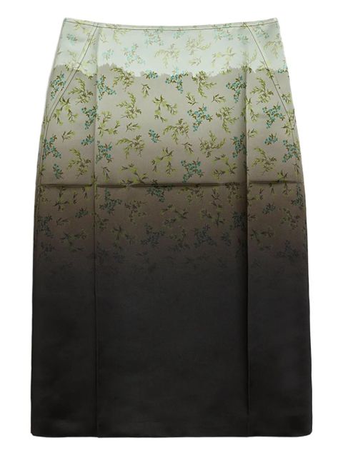 Jil Sander gradient floral-printed midi skirt - Green - zdjęcie produktu nr 1