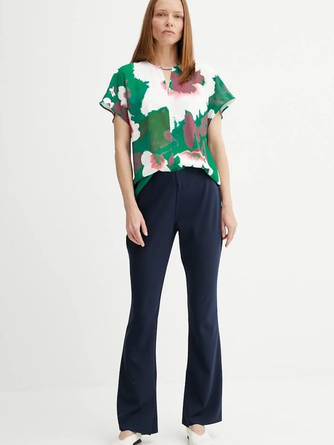 Calvin Klein bluzka damska kolor zielony wzorzysta LV044C197G