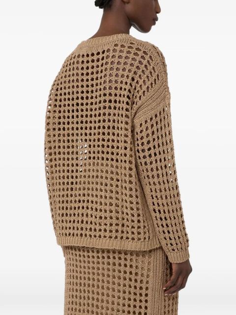 Max Mara open knit long-sleeved top - Neutrals
