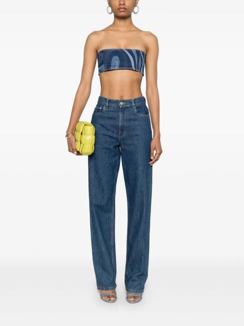 PUCCI Marmo-print bandeau top - Blue - zdjęcie produktu nr 2