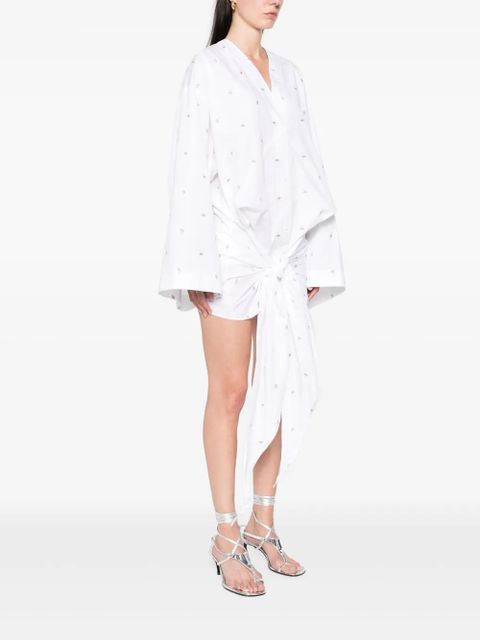 The Attico logo-embroidered mini dress - White - zdjęcie produktu nr 2