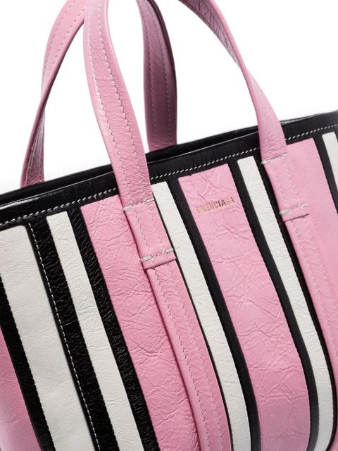 Balenciaga small Barbes East-West striped shopper tote - Pink