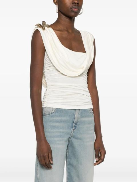 Blumarine sleeveless satin top - Neutrals