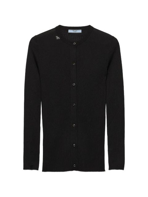 Prada button-up ribbed cardigan - Black - zdjęcie produktu nr 1