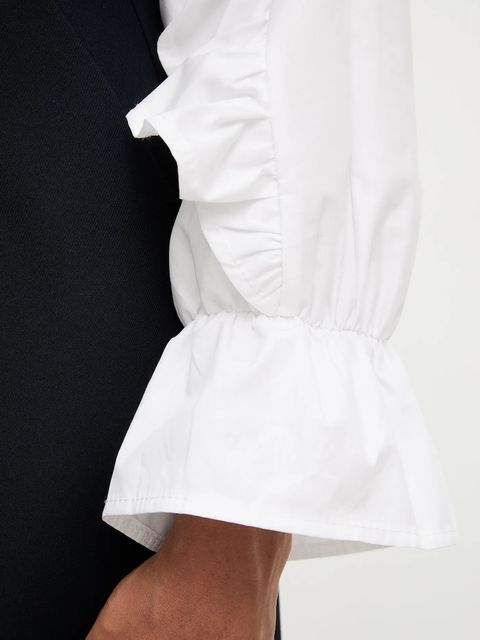 Answear.LAB koszula damska kolor biały relaxed z wiązanym dekoltem