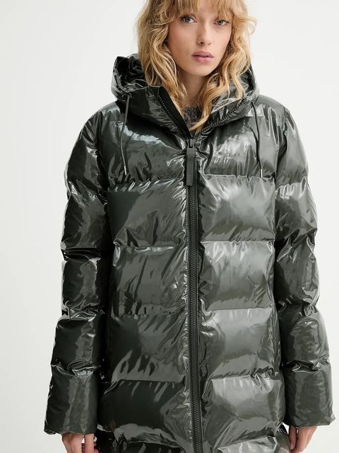 Rains kurtka 15130 Alta Longer Puffer Jacket kolor zielony zimowa 15130 - zdjęcie produktu nr 2