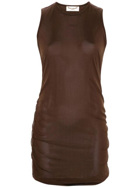 Saint Laurent sleeveless tulle minidress - Brown - zdjęcie produktu nr 1