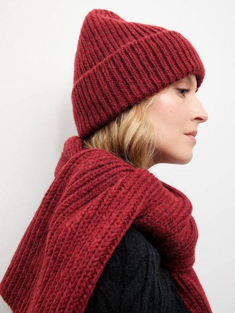 Answear.LAB czapka z wełną kolor czerwony