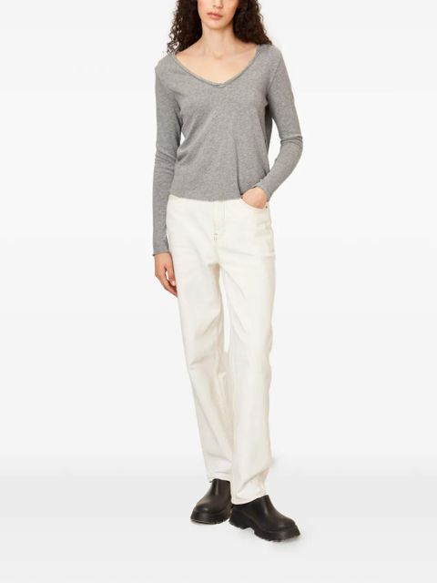 American Vintage long-sleeve V-neck T-shirt - Grey - zdjęcie produktu nr 2