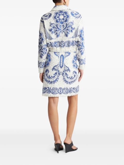 ETRO sequin-embellished cropped bomber jacket - White