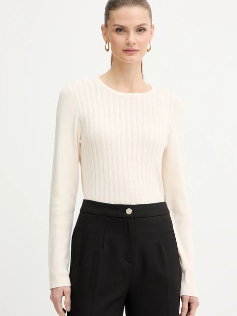 Morgan sweter damski kolor beżowy lekki MNONO - zdjęcie produktu nr 1