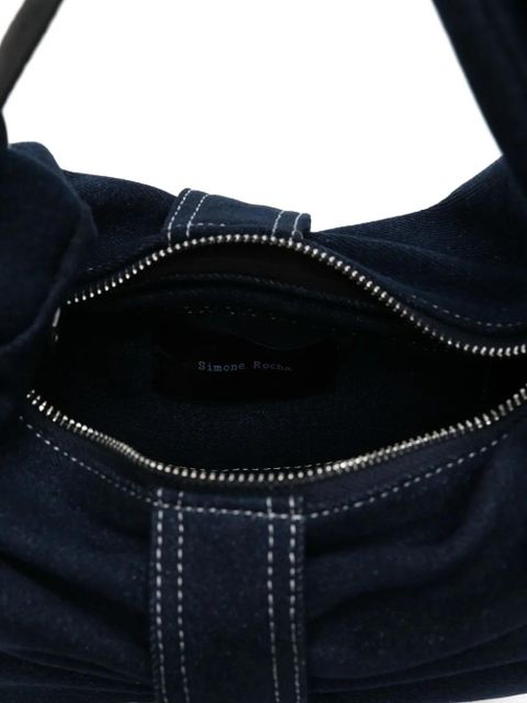 Simone Rocha bow pearl-embellished shoulder bag - Blue