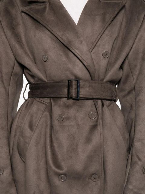 The Frankie Shop Pembroke belted double-breasted trench coat - Grey