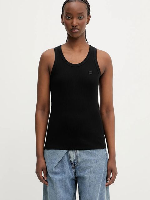 Coperni top bawełniany Rib Logo Tank kolor czarny COPJS12F5033 - zdjęcie produktu nr 1