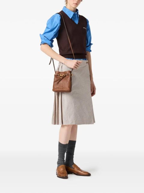 Miu Miu intarsia-logo V-neck vest - Brown - zdjęcie produktu nr 2