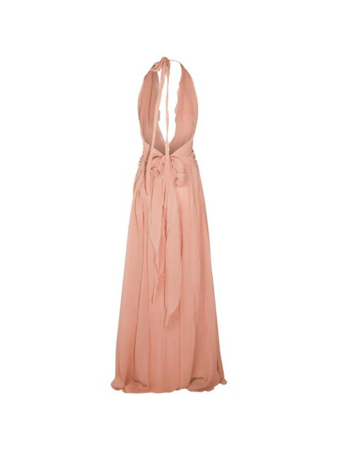 Blumarine floral-appliqué ruffled maxi dress - Pink - zdjęcie produktu nr 2