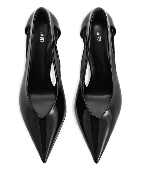 JW Pei 85mm Alessia cut-out geometric heel pumps - Black