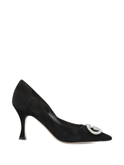 Gucci crystal-logo heeled pumps - Black - zdjęcie produktu nr 1