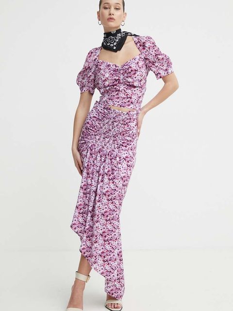 IRO spódnica z domieszką jedwabiu midi prosta - zdjęcie produktu nr 1