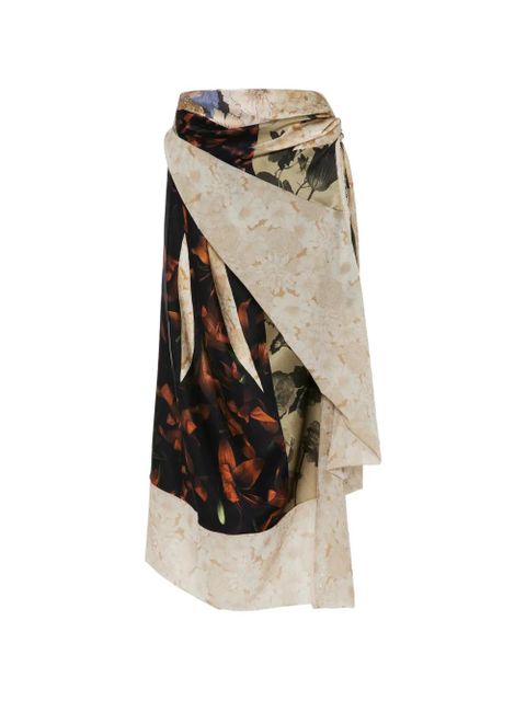 Maison Margiela asymmetrical floral midi skirt - Neutrals - zdjęcie produktu nr 1