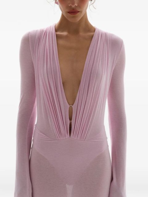 MANURÍ Suki draped long dress - Pink