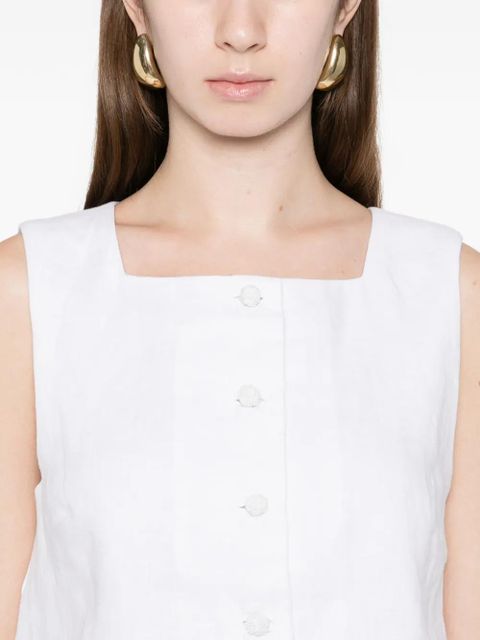 Posse Rio button vest top - White