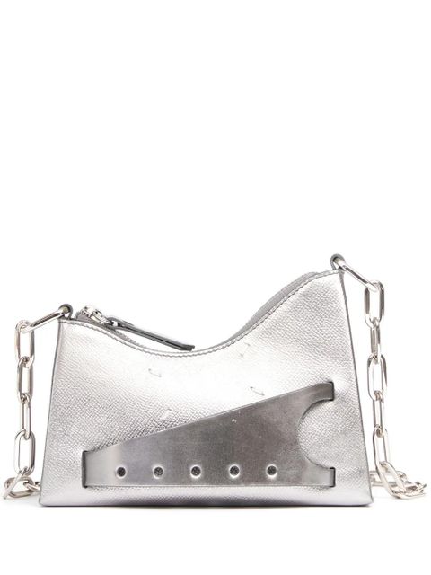 Maison Margiela Snatched Hobo leather bag - Silver - zdjęcie produktu nr 1