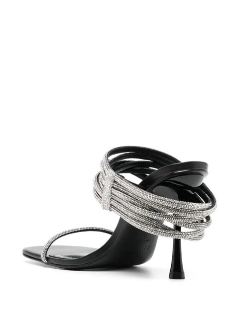 Simkhai Infinity 90mm crystal-embellished leather sandals - Black