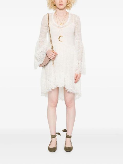 Chloé lace bell-sleeve mini dress - Neutrals - zdjęcie produktu nr 2