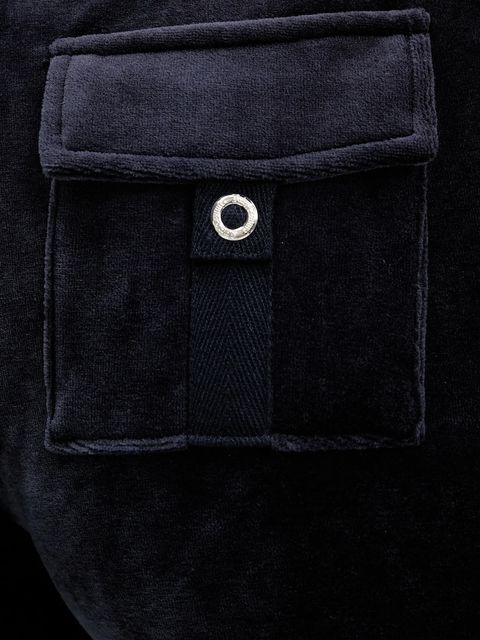 Juicy Couture spodnie dresowe welurowe damskie kolor granatowy z aplikacją JCGBJ225010