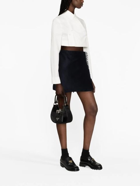 Prada scarf-style cashmere miniskirt - Blue