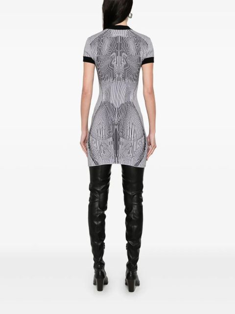 Jean Paul Gaultier anatomy-intarsia mini dress - Black
