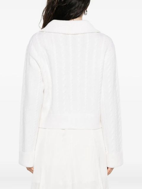 SANDRO cable-knit collared sweater - Neutrals