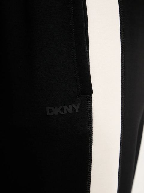 Dkny spodnie dresowe damskie kolor czarny wzorzyste DP5P3649