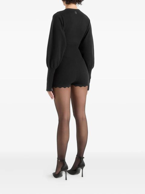 Manière De Voir Michele knitted scallop-hem playsuit - Black - zdjęcie produktu nr 2