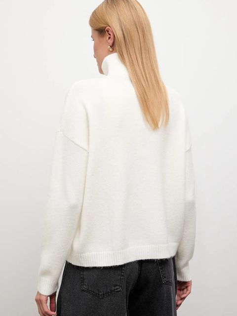 Answear.LAB sweter z kaszmirem kolor beżowy z golfem