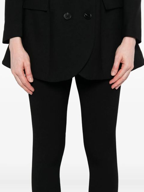Self-Portrait belted knit trousers - Black