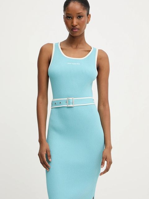 Karl Lagerfeld sukienka kolor niebieski midi dopasowana A3W13039