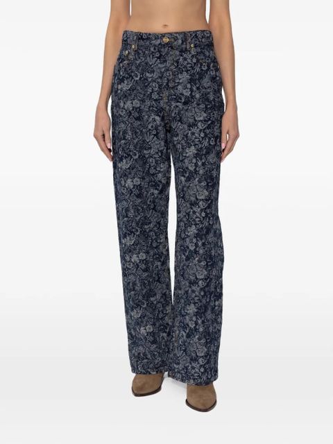 GANNI floral-pattern jeans - Blue - zdjęcie produktu nr 2