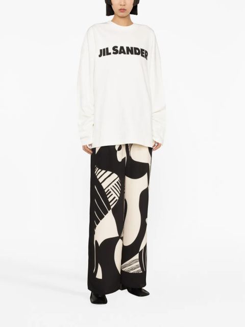 Jil Sander logo-print cotton sweatshirt - White