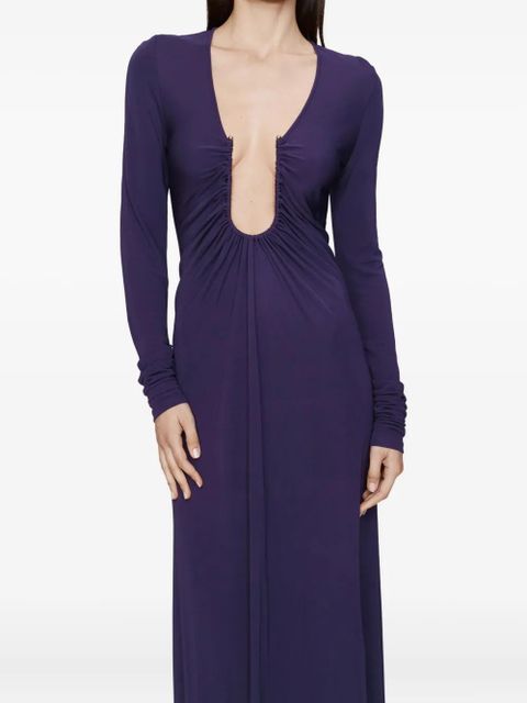 Christopher Esber Arced Palm long-sleeves maxi dress - Purple