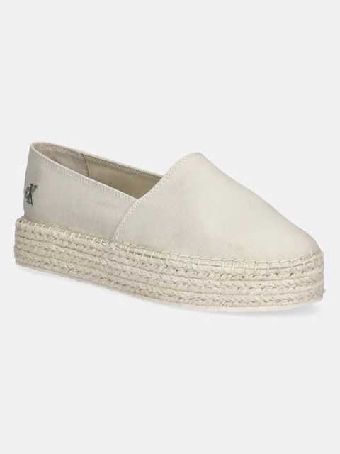 Calvin Klein Jeans espadryle FLATFORM ESPADRILLE MG/HDW kolor beżowy na platformie YW0YW01737 - zdjęcie produktu nr 1