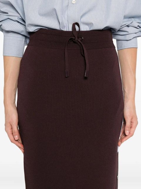 PINKO drawstring side-stripe skirt - Red