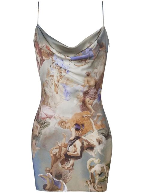 Balmain Sky-print cowl-neck minidress - Blue - zdjęcie produktu nr 1