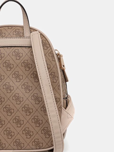 Guess plecak MANHATTAN damski kolor beżowy mały wzorzysty HWSG71 18320