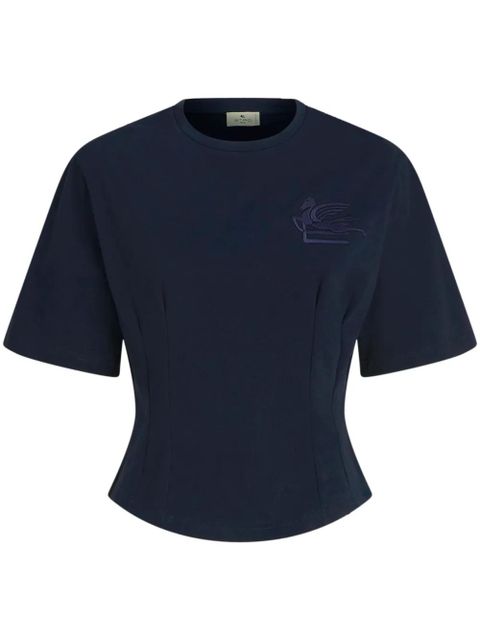 ETRO Pegaso-appliqué cotton T-shirt - Blue - zdjęcie produktu nr 1