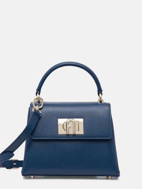 Furla torebka skórzana kolor niebieski WB00109.ARE000.6G000 - zdjęcie produktu nr 1