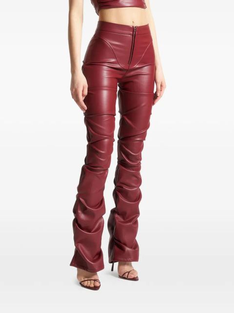 Manière De Voir Caroline tacked front-zip trousers - Red